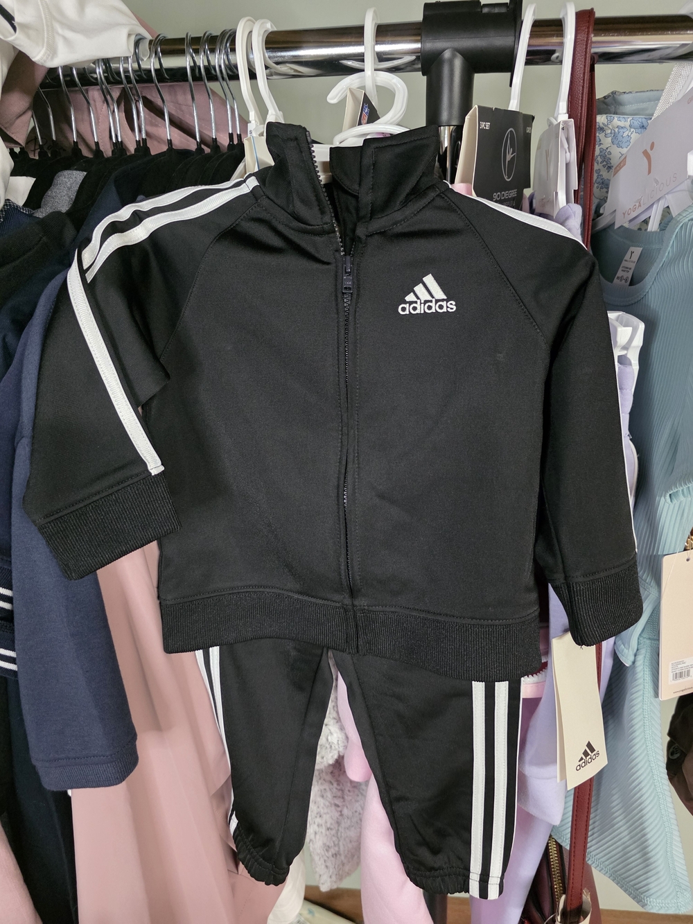 Adidas Kids Black Track Jacket & Pants Set - Black